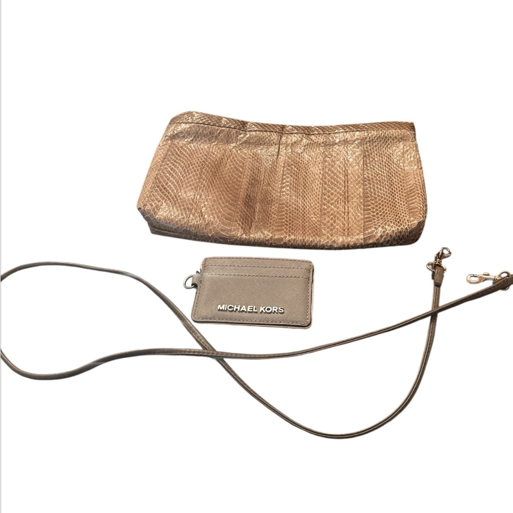 Fredrick E Nelson Vintage snake skin crossbody& Michael Kors card holder - Picture 2 of 10